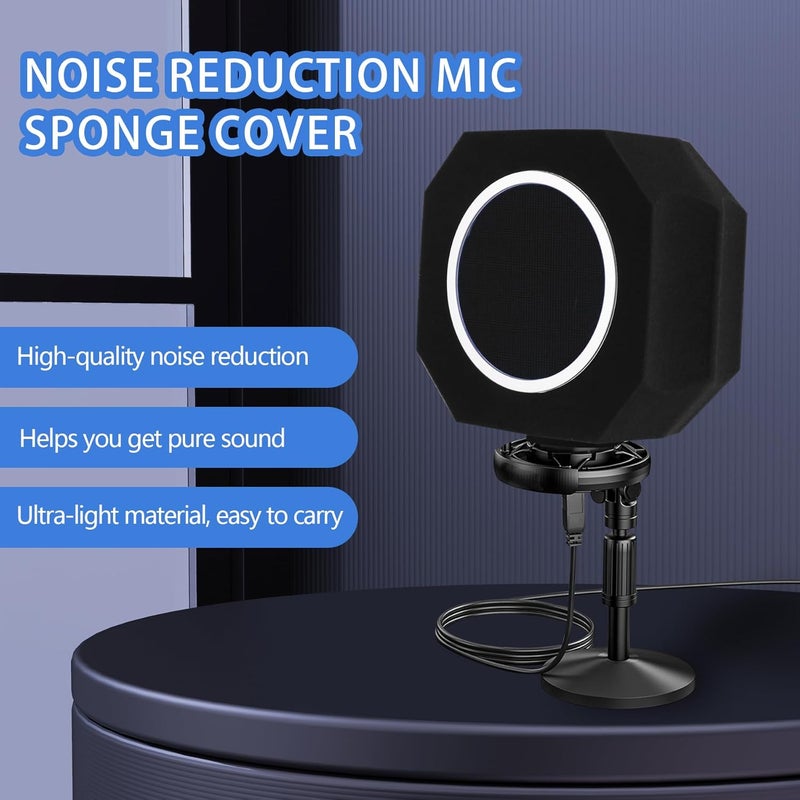 ktondic Professional Mic Isolation Shield with Pop Filter, Microphone Sound Isolation Ball, Sound-Absorbing Foam to Reduce Noise and Reflection for Recording, Singing, Podcasts, Live Stream - Image 4